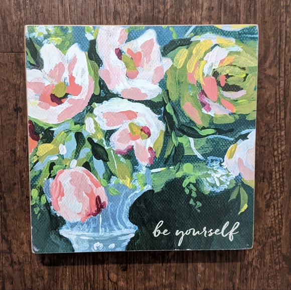 🍂 3/$15 - "Be Yourself" Floral Wall Hanging - Picture 2 of 5